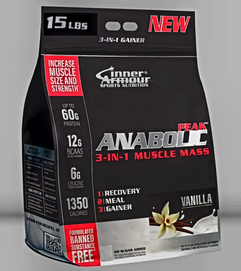 image_0-2.webp Cinner Armour ANABOLIC PEAK GAINER 15 LBS – گینر با پروتئین و کربوهیدرات - تصویر 1