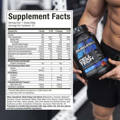 MuscleTech Cell-Tech 6 پوند | کراتین با کربوهیدرات برای افزایش قدرت و عضله - تصویر 3
