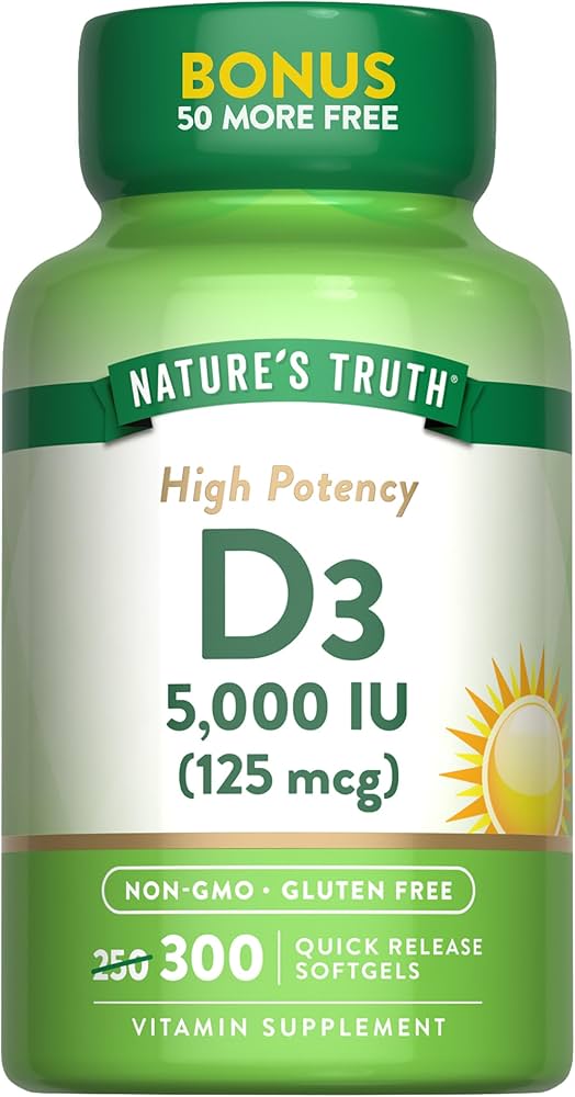 image_0-2.jpeg Nature's Truth D3 5000 IU (125 میکروگرم) – 300 Softgels - تصویر 1