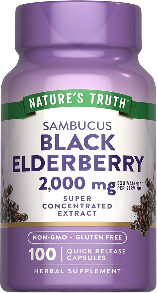 image_0-4.jpeg NATURE'S TRUTH Elderberry - 100 کپسول | مکمل گیاهی برای پشتیبانی ایمنی - تصویر 1