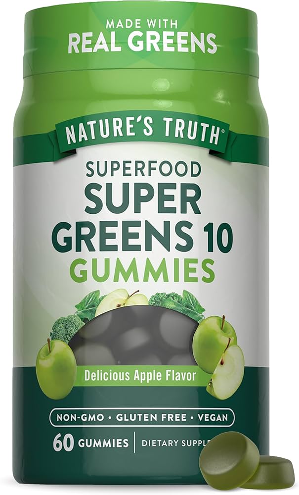image_0-40.jpeg Nature's Truth Super Green – مکمل سبزیجات به شکل Gummies، 60 عدد - تصویر 1