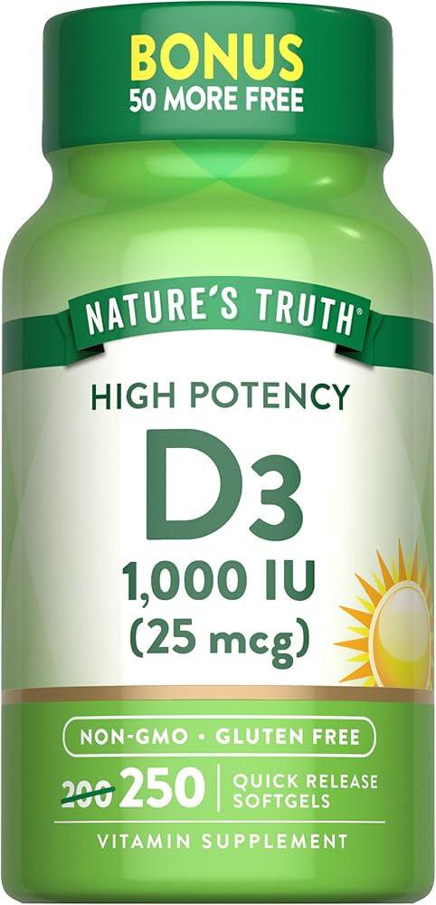 image_0-56.jpeg Nature's Truth ویتامین D3 1000 IU (25 میكروگرم) – 250 كپسول - تصویر 1