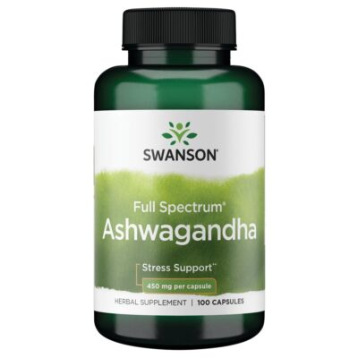 Swanson Full Spectrum Ashwagandha 450 mg – 100 کپسول وگان