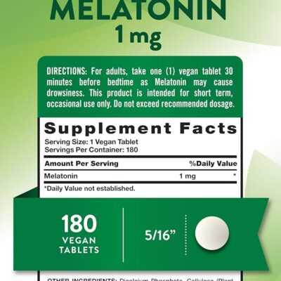 Nature's Truth ملاتونین 1mg – 180 کپسول - تصویر 3