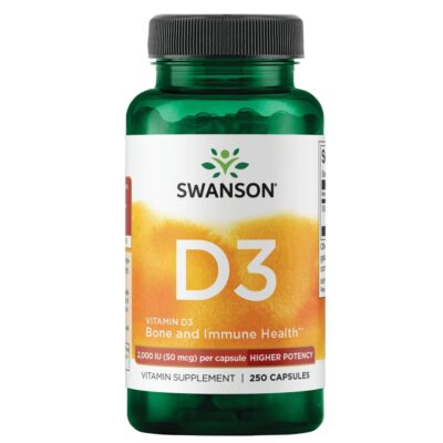 SWANSON Vitamin D3 2000IU (50 mcg) – 250 کپسول