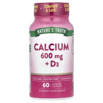 Nature's Truth کلسیم 600mg + D3 - 60 Caplets - تصویر 4