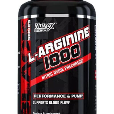 Nutrex L-Arginine (120 کپسول) – مکمل آمینو اسید آرژینین برای سلامت عروق و کارایی ورزشی