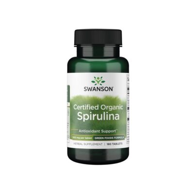 Swanson Organic Spirulina 500 mg – 180 قرص وگان