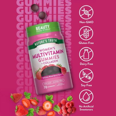 Nature's Truth Women's Multivitamin + Collagen Gummies – مولتی‌ویتامین زنان با کلاژن (70 جویدنی) - تصویر 3