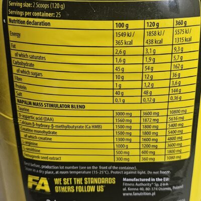 XTREME NAPALM MASS (7 KG) – گینر حجمی - تصویر 3