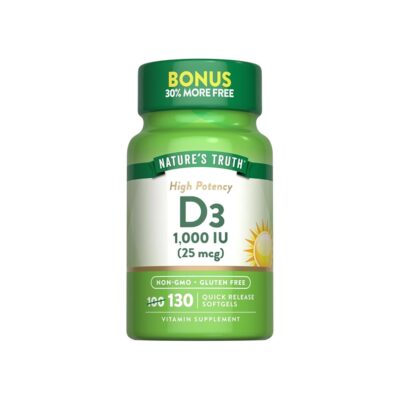 Nature's Truth D3 1000 IU (25 mcg) – 130 کپسول ویتامین D3 - تصویر 3