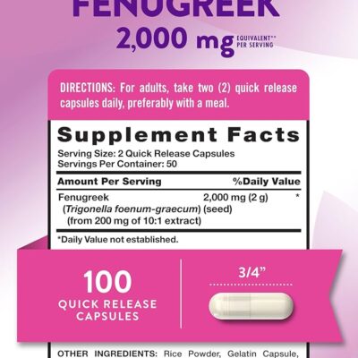 Nature's Truth Fenugreek — 100 کپسول | مکمل گیاهی - تصویر 6