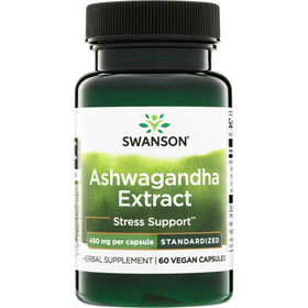 SWANSON Ashwagandha Extract Standardized 450 mg – 60 VEGAN CAPS کپسول گیاهی