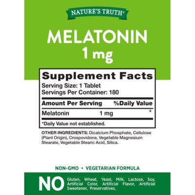 Nature's Truth ملاتونین 1mg – 180 کپسول - تصویر 8