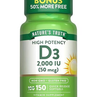Nature's Truth D3 2000 IU - ویتامین D3 150 کپسول - تصویر 5